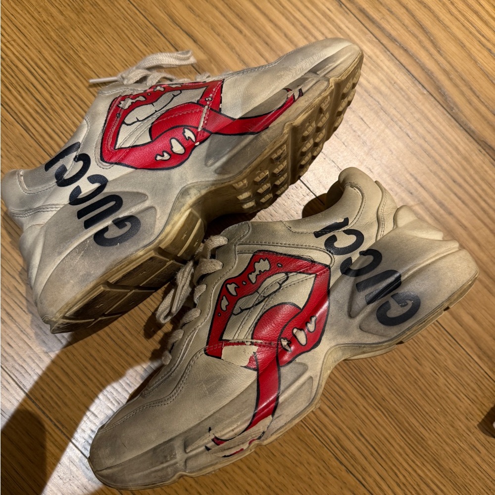 Gucci Leather Graphic Print Chunky Sneaker